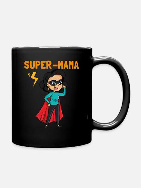 Super-Mama Mutter Geschenk Mama Heldin Muttertag - Tasse einfarbig - Schwarz