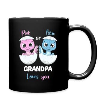 Pink Or Blue Grandpa Loves you Gender Reveal Party - Mug uni - noir - Droite