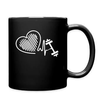 Fitness Trainer Fitness Trainer Heartbeat - Full Colour Mug - black - Right