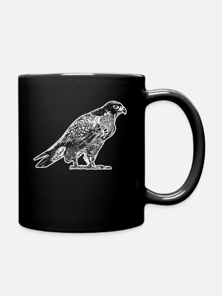 Goshawk Goshawk Blumenmuster - Tasse einfarbig - Schwarz