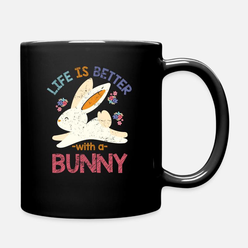 Hase Kinder Kaninchen - Tasse einfarbig - Schwarz