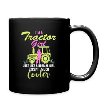 Tractor girl - Full Colour Mug - black - Right
