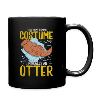 loutre - Mug uni - noir - Droite