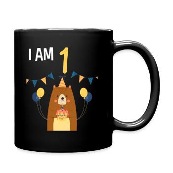 1er anniversaire chemise anniversaire ours 1 an - Mug uni - noir - Droite