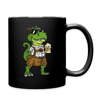 Dinosaurier trinken Bier T-Rex - Tasse einfarbig - Schwarz - Rechts