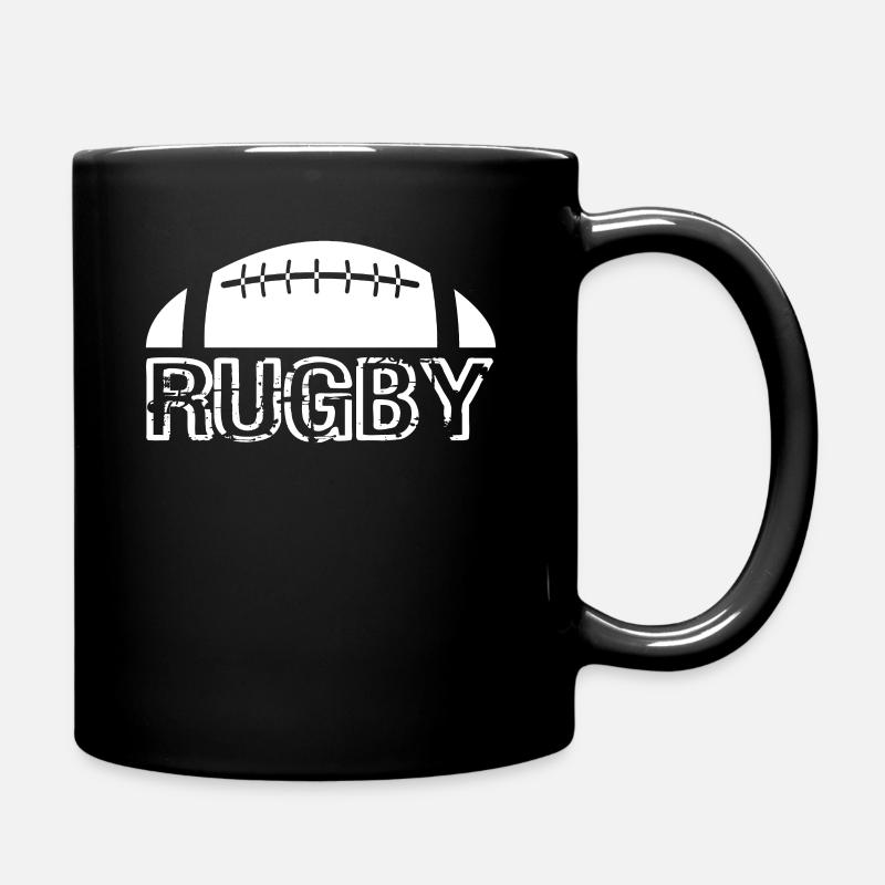 Rugby avec ballon de rugby - Mug uni - noir