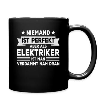 Elektriker Perfekt Geselle Meister Geschenk - Tasse einfarbig - Schwarz - Rechts
