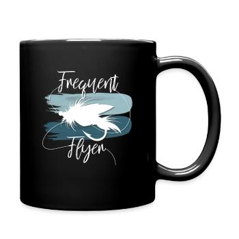 Hobby Fliegenfischer Fliegenfischen Geschenkidee - Tasse einfarbig - Schwarz - Rechts