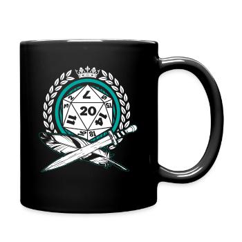 Role Playing Dice D20 Fantasy Tabletop Games - Full Colour Mug - black - Right
