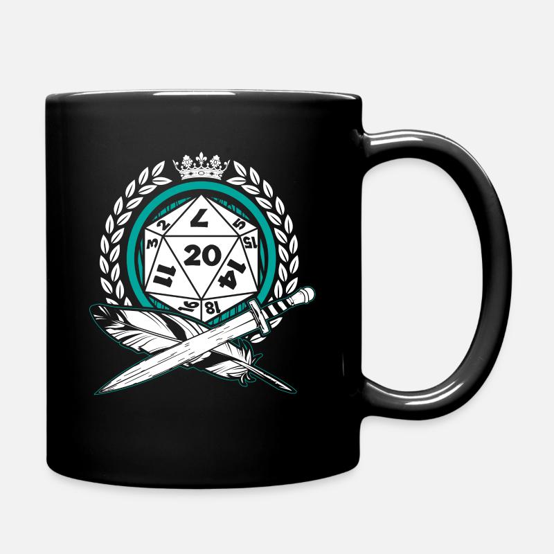 Rollenspiele Würfel D20 Fantasy Tabletop-Spiele - Tasse einfarbig - Schwarz