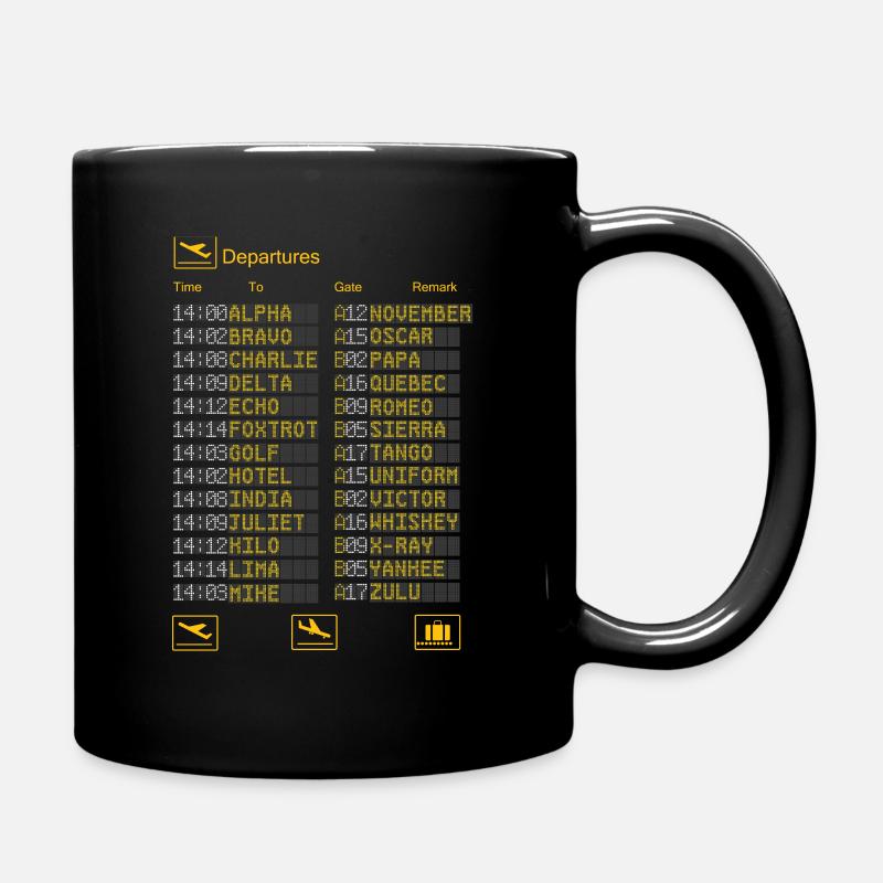 Alphabet militaire pilote - Mug uni - noir