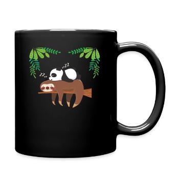 Sloth panda late riser - Full Colour Mug - black - Right