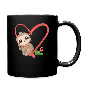 Sloth love zoo - Full Colour Mug - black - Right