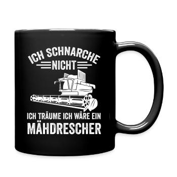Mähdrescher Acker Landwirt Bauer Traktor Agrar - Tasse einfarbig - Schwarz - Rechts