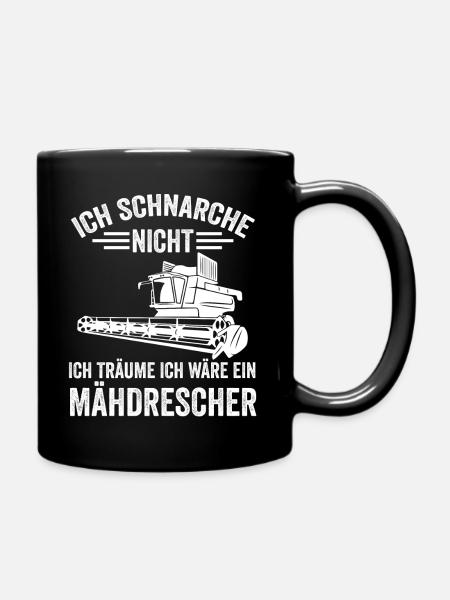 Mähdrescher Acker Landwirt Bauer Traktor Agrar - Tasse einfarbig - Schwarz