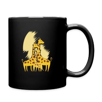 Giraffe family - Full Colour Mug - black - Right
