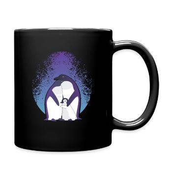 Pinguin Familie - Tasse einfarbig - Schwarz - Rechts