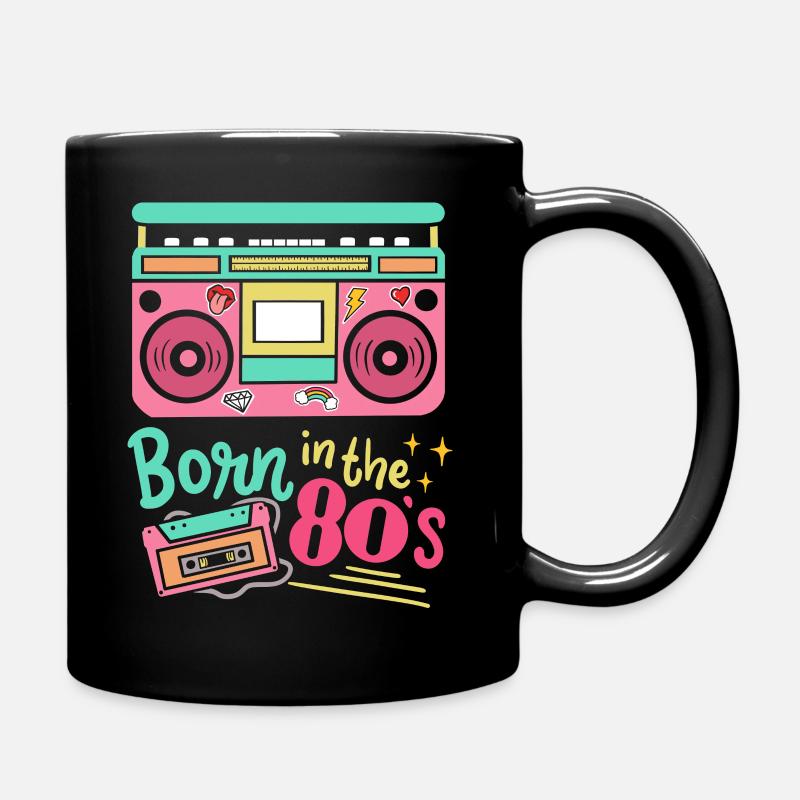 80s Born in the 80s - Full Colour Mug - black