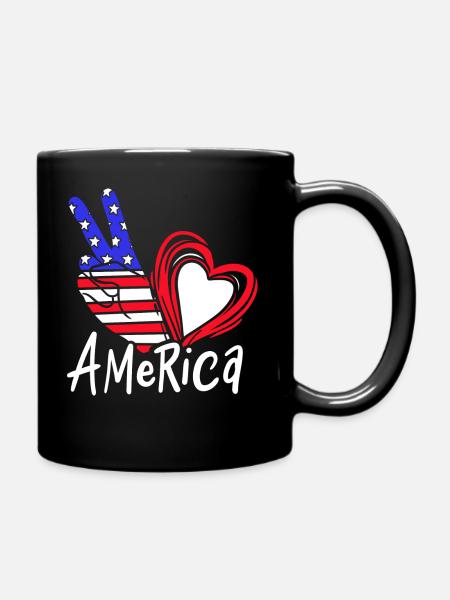 Amerika - Tasse einfarbig - Schwarz