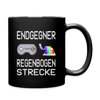 Endgegner Regenbogenstrecke Mario Kart Gaming - Tasse einfarbig - Schwarz - Rechts