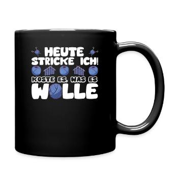 Strickerin Strick Frauen Lustig Geschenk Spruch - Tasse einfarbig - Schwarz - Rechts