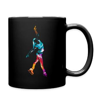 Schlittschuhlaufen Eiskunstlaufen - Tasse einfarbig - Schwarz - Rechts