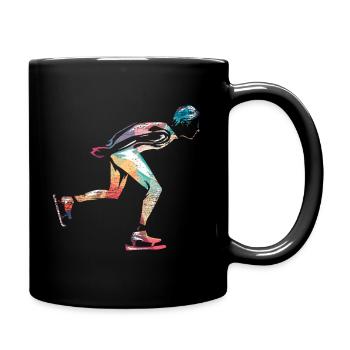 Schlittschuhlaufen Eiskunstlaufen - Tasse einfarbig - Schwarz - Rechts