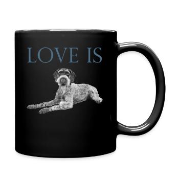 Love Is German Wirehaired Pointer Dog Saint Valentin - Mug uni - noir - Droite