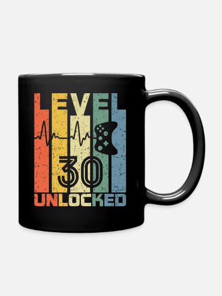 Level 30 Unlocked Fun 30 Years Old Video Gamer 30t - Tasse einfarbig - Schwarz