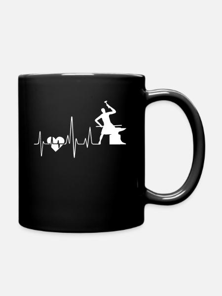 Schmiede Schmiede Herzschlag - Tasse einfarbig - Schwarz
