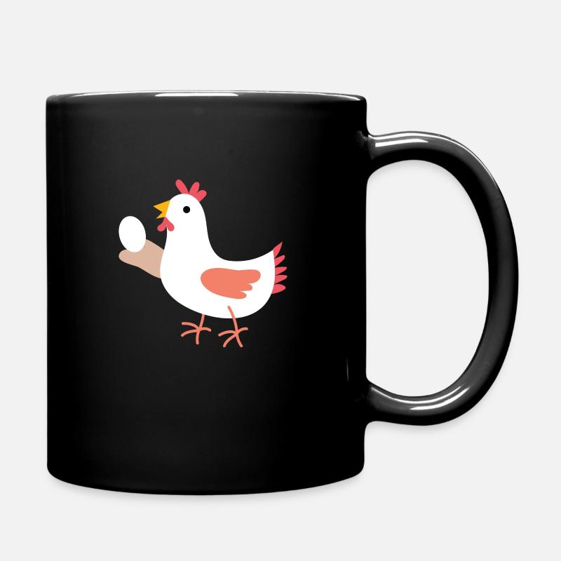 Hühner - Tasse einfarbig - Schwarz