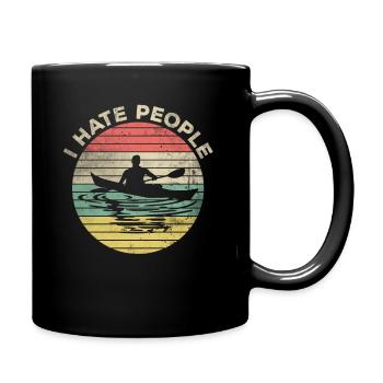 Je déteste les gens T-shirt Pilote de canoë-kayak - Mug uni - noir - Droite