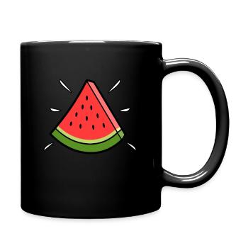 Lustiges Wassermelonen Design für den Strand - Tasse einfarbig - Schwarz - Rechts