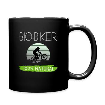 Mountainbike MTB Fahrrad Bio Biker Natur Geschenk - Tasse einfarbig - Schwarz - Rechts