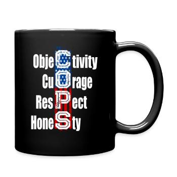 Support cops police cop supporters - Full Colour Mug - black - Right