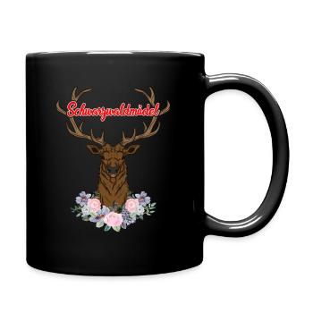 Schwarzwaldmädel Hirsch Geweih - Tasse einfarbig - Schwarz - Rechts