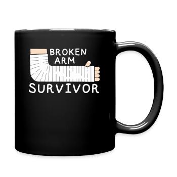 Broken arm survivor arm fracture broken bone - Full Colour Mug - black - Right