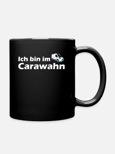 Camping Campen Wohnmobil Van Kastenwagen Design - Tasse einfarbig - Schwarz