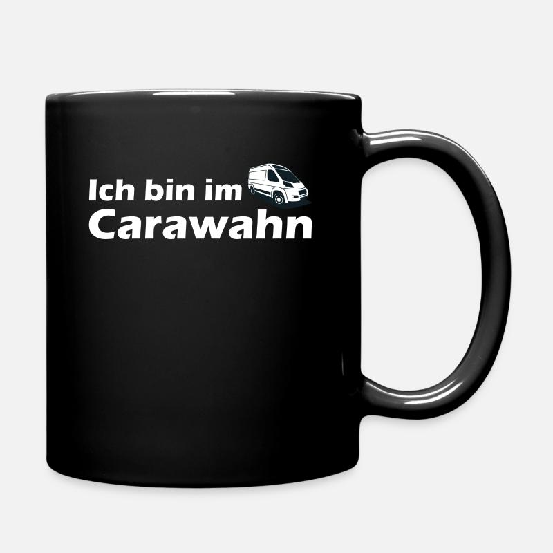 Camping Campen Wohnmobil Van Kastenwagen Design - Tasse einfarbig - Schwarz