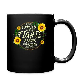 Nobody Fights Alone. Parkinson Awareness - Full Colour Mug - black - Right