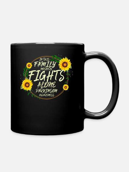 Niemand kämpft alleine. Parkinson-Bewusstsein - Tasse einfarbig - Schwarz