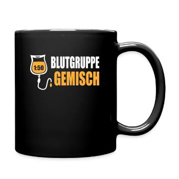 Moped Mofa Mopedfahrer Gemisch 1:50 Blutgruppe - Tasse einfarbig - Schwarz - Rechts