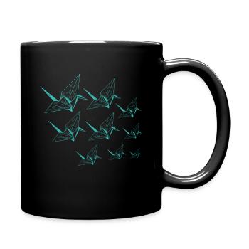 origami crane origami cranes japanese art - Full Colour Mug - black - Right