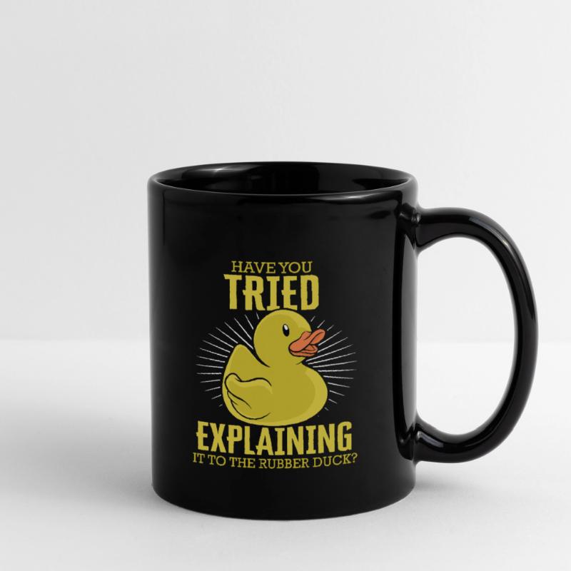 Explaining To Rubber Duck Programmierer Debugging Tasse einfarbig