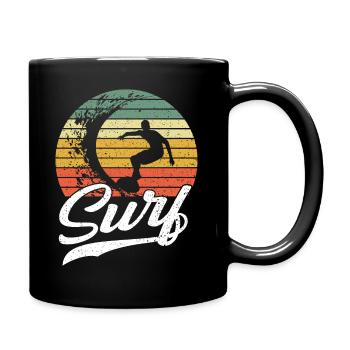 Surfeur surf vintage surf rétro surf - Mug uni - noir - Droite