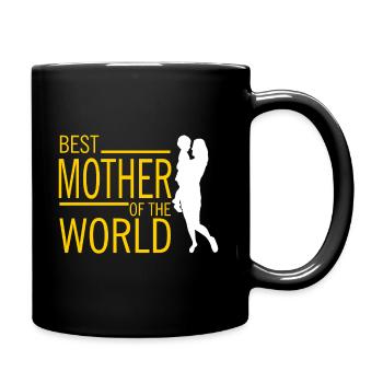 Best Mother of the world - Die beste Mama der Welt - Tasse einfarbig - Schwarz - Rechts