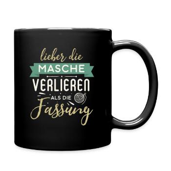Stricken Stickerin Schneiderin Geschenkidee - Tasse einfarbig - Schwarz - Rechts