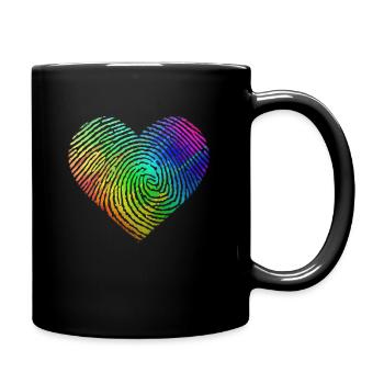 LGBT Gay Arc-en-ciel Coeur Amour - Mug uni - noir - Droite