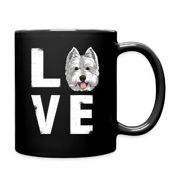 Love West Highland White Terrier Westie Dog - Full Colour Mug - black - Right