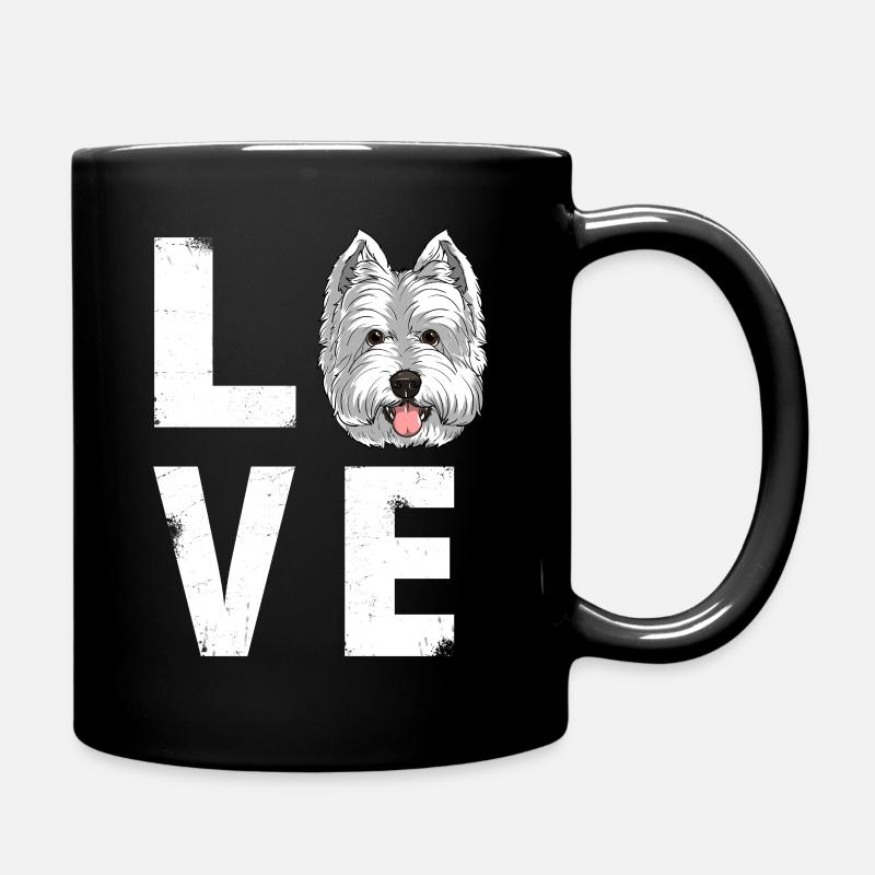 Liebe West Highland White Terrier Westie Hund - Tasse einfarbig - Schwarz